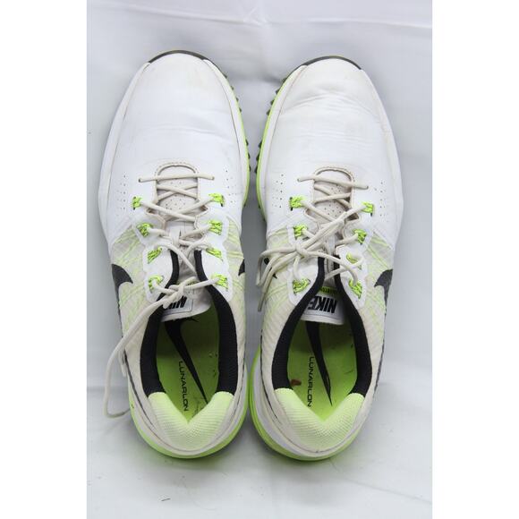 Nike Lunar Control 2 Golf Shoes Mens 10 White Yellow Spiked Lunarlon 704665-102 - Picture 7 of 9